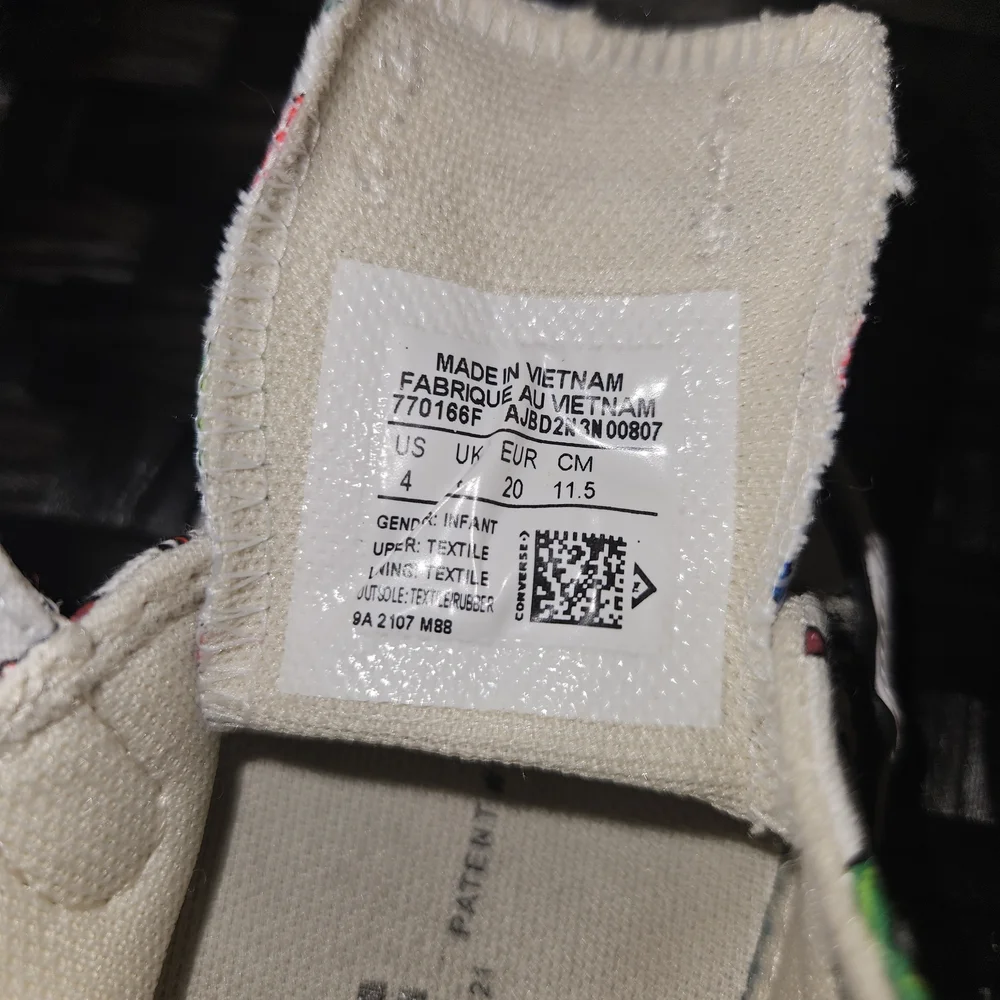 Converse Kids White Sneakers with Dinosaur Print
